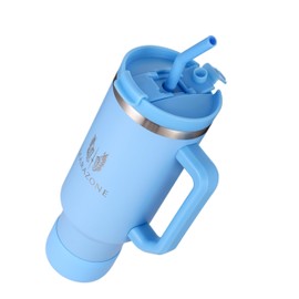 MARAZONE Tumbler with Handle and Straw 40oz | Leakproof Lid | Cup Holder Compatible Travel Mug | Vacuum Insulated Stainless Steel Cup | BPA-Free | Straw Cleaner & Silicone Boot Included (Sky Blue)