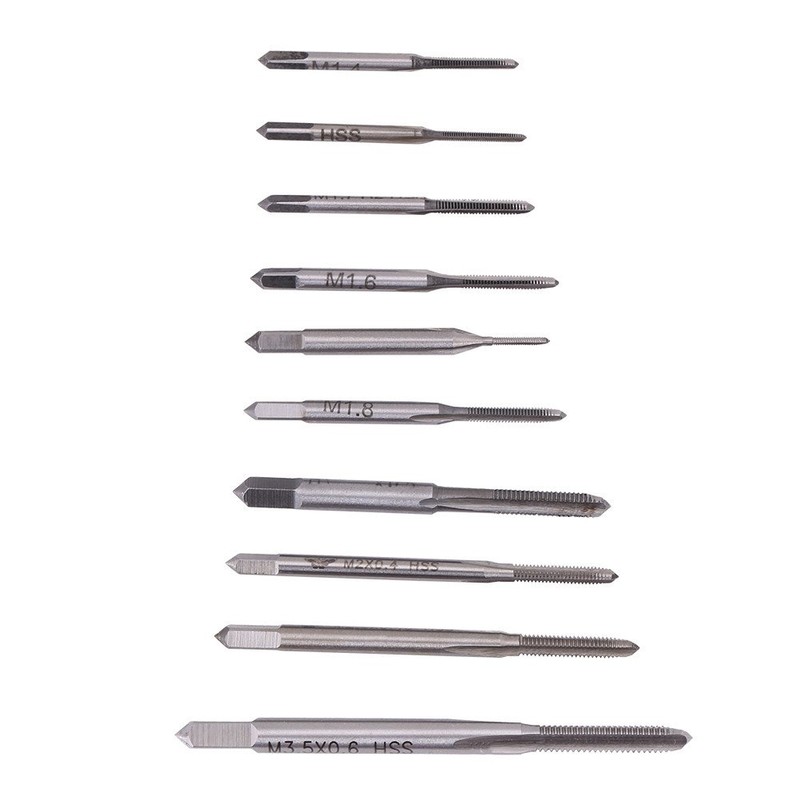 Tap Cutter Set, 10 Piece Tap Set, M1, M1.2, M1.4,