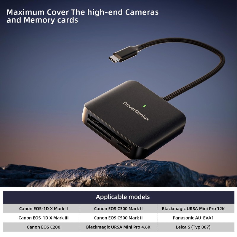 DriverGenius HB081 | 3-in-1 CFast 2.0 Reader USB-C UHS-II 4.0