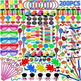nicknack Bulk Party Bag Fillers for Kids, 200PCS Birthday Party Favours Toy Assortment, Loot Bag Pinata Fillers Classroom Giveaways & Rewards for Boys Girls (200PCS-2)