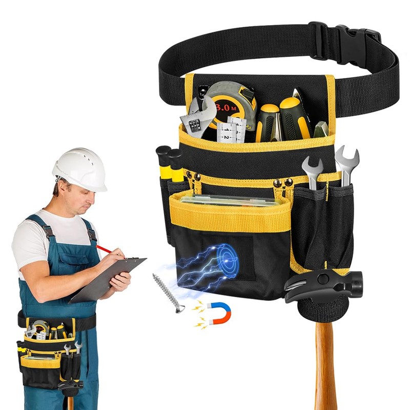 Kleemeiero Tool Belt Men's Magnetic Tool Bag with 13 Pockets