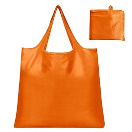 Tandoler Washable Large Foldable Shopping Bag, Waterproof Reusable Grocery Bag Holder,for Shopping Reusable Tote Bags Large 50LBS,Tote Bags Nylon Bags(Orange)