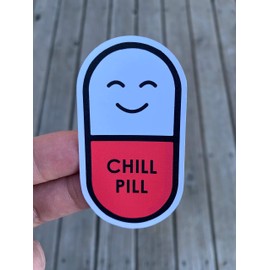 Chill Pill Sticker, Laptop Sticker, Water Bottle Sticker, Phone Sticker, Window Sticker, Relax Sticker, Funny Sticker, Chill Out Sticker
