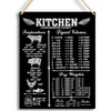 Practical Kitchen Measurement Conversions Chart Wooden Hanging Sign - Kitchen