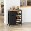 HOMCOM Rolling Kitchen Island Cart, Bar Serving Cart, Compact Trolley