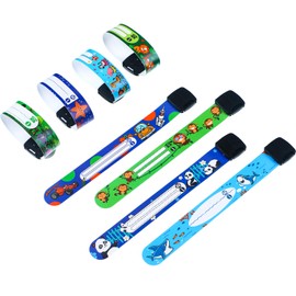 8 Pieces Safety ID Wristband Reusable Identification Bracelet Adjustable Waterproof ID Bands, 8 Styles