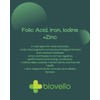 Biovello Cognitive Support Formula, 60 Capsules, with Iron, Zinc, Ginkgo