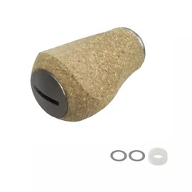 UCCKEYI Reel Handle Knob Compatible with Abu Shimano Daiwa Soft Rubber Cork Wood Spinning Baitcasting - Black, Blue, Gray, Green, Purple, Red,Silver (Gray)