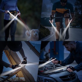 CLOUDRICE Gifts for Men, Stocking Stuffers for Adults Men, Christmas Gifts for Men Dad Him Husband, White Elephant Gifts for Adults, Dad Mens Gifts for Fishing Auto Repair, LED Flashlight Gloves