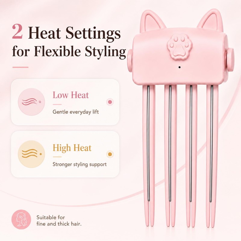 Heated Root Volumizer Hair Clip, Wireless Heated Volumizing Root Lift