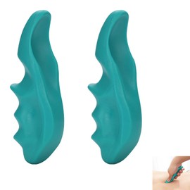 FineGood ツボ押しグッツ 指圧 マッサージ 肩 腰 足裏 背中 手のひら バックマッサージツール 2ピース マ指圧 用 親指 プロテクタ 手動 ーポイントツボ押し棒 装置手動親指 理学療法小さなツール全身深部組織トリガーポータブル多機能ツール多機能ツール2個 (グリーン)