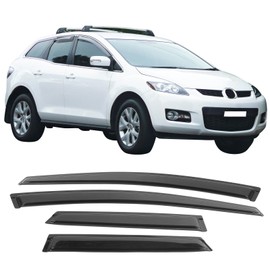 Window Visor Compatible with 2008-2012 Mazda CX-7, Window Visor Car Rain Window Shade Visor Dark Smoke 4PC Acrylic by IKON MOTORSPORTS, 2009 2010 2011