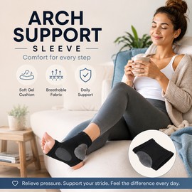 Arch Support Sleeves for Women – Cushioned Gel Pad Foot Brace for Daily Walking, Sports & Flat Feet Support