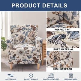 HAOYONG Banquet Armchair Slipcover Stretch Chair Covers 1-Piece Armchair Sofa Covers Soft Arm Chair Cover Removable Washable Single Couch Covers Furniture Protector for Living Room