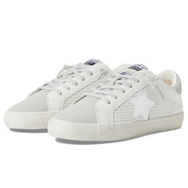 Vintage Havana® Gadol Sneakers for Women – Leather Upper – Perforated Design – Padded Synthetic Insole Grey/Silver Multi 9 M