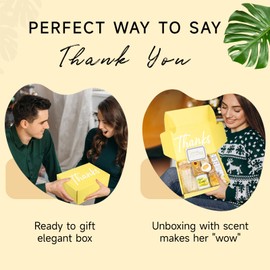 Thank You Gifts for Women, 7PCS Employee Appreciation Gifts Baskets for Women, Thank You Appreciation Gifts for Coworkers Teacher Principal Boss Secretary Nurse - Spa Gratitude Glass Cup Gift Box