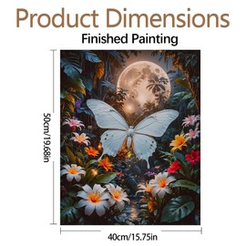 JATOK Paint by Numbers Kits for Adults, Painting Kits for Beginners On Clear Colored Canvas, Easy DIY Acrylic Pigment Drawing Paintwork for Home Wall Decor, 16x20in/40x50CM Frameless, Butterfly