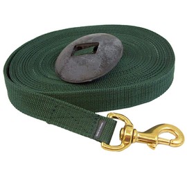 Intrepid International Lunge Line with Rubber Stopper 25' - Hunter Green with Solid Brass Snap, Precision Equestrian Training and Exercise, Essential for Maximum Control