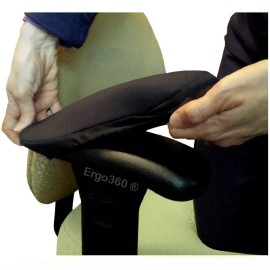 Ergo360 Soft Elastic Covers Fix Office Chair Armrest Arm Pads Stretch 9"-10.5" Long 2 pc