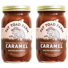 Fat Toad Farm Traditional Goat’s Milk Caramel Sauce, Salted Bourbon, 8fl oz Jar, 2-Pack, Cajeta, Gluten Free…