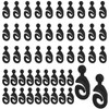 50pcs Black Plastic Hooks for Gazebo Curtains, Smooth Sliding Track