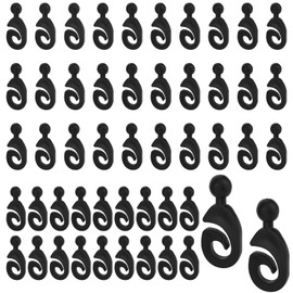 50pcs Black Plastic Hooks for Gazebo Curtains, Smooth Sliding Track Hooks Durable Gazebo Accessories for Mosquito Nets Canopy Home & Hotel Bathroom Curtain Supplies