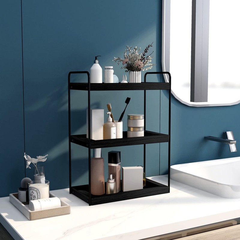 Dorhors 3 Tier Bathroom Counter Organizer,Countertop Bathroom Storage Shelf,Counter Tray