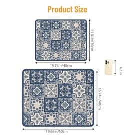 Avvrel Draining Mat, Super Absorbent Dish Drying Mat, Quick Dry Nanofiber Diatomaceous Earth Kitchen Sink Mat, Anti-Slip Drainer Mat for Kitchen Counter (30 x 40cm, Style B)