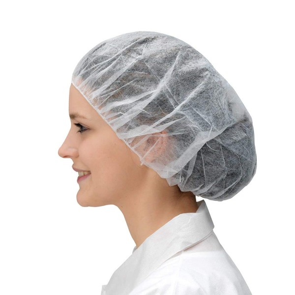 Disposable Bouffant (Hair Net) Caps, Spun-bounded Poly, White Hair Head Cover Net 21 Inches by Careoutfit (1000)
