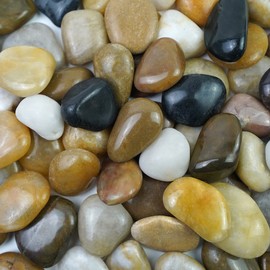 SHIZWU 20LB High Polished Colorful River Rocks,1-2Inch Mixed Colorful Pebbles for Garden Landscaping, Decorative Stones for Fish Tank, Vase Filling, Outdoor Decorative River Rocks