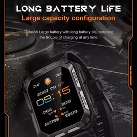 Stahl Gear Stahlgear Thor Smartwatch with Phone Function, 1.81 Inch Outdoor Fitness Watch, Military Standard, Waterproof, Activity Tracker with Blood Pressure, Compatible with Android & iOS (Black)