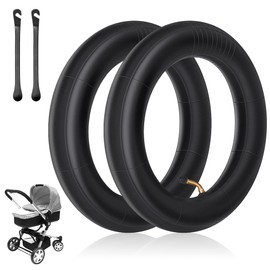 mizikuu Pack of 2 12 Inch Pram Inner Tubes, 12 1/2 Inch x 2 1/4 Inch Inner Tube with Angle Valve 45° Including Double Strength Tubes for Children's Bicycle, Kid Bike Tyres, Scooter