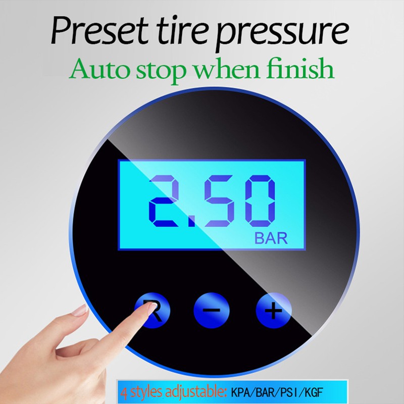 120W Tire Inflator Digital Display with LED Light Portable Automatic