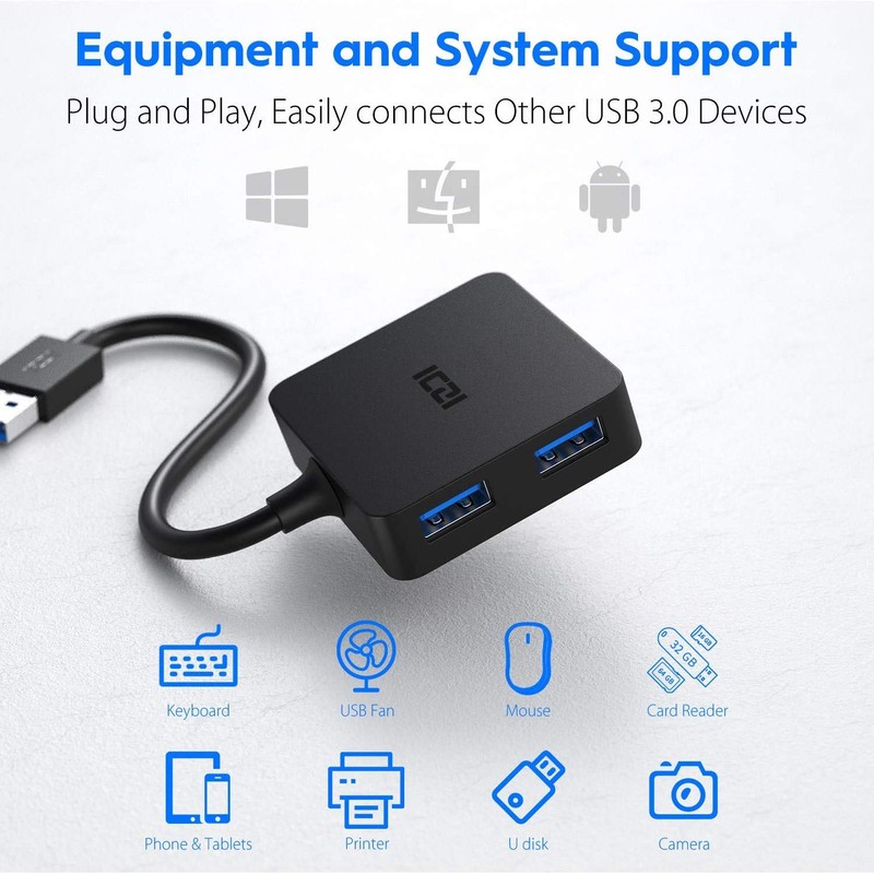 USB 3.0 Hub, ICZI USB Hub with 4 USB 3.0
