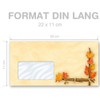 Envelopes Autumn Motif, Autumn Gold 25 Envelopes (with Window) DIN