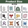 60PCS Zodiac Signs Iron on Patches, Constellations Appliques for DIY