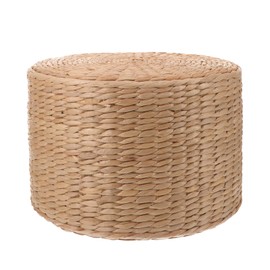 BESPORTBLE Natural Braided Pouffe, Handmade Braided Jute Pouffe Foot Stool Natural Seagrass Foot Stool, Boho Style Modern Non Crease Pouffe for Living Room & Bedroom (29.5cm Diameter）