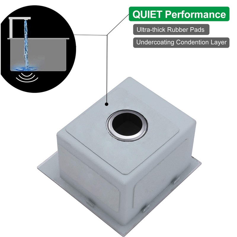 VALISY 15 x 15 Inch SUS304 Stainless Steel Square Topmount