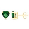 6 MM Heart Shape Simulated Green Emerald Stud Earrings In