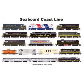 Seaboard Coast Line 11"x17" Railroad Laminated Placemat Andy Fletcher