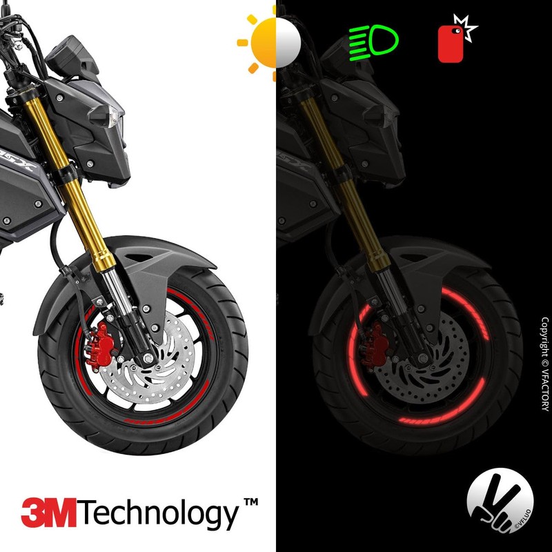 VFLUO - Kit Reflective Wheel Rim Stickers GP Scooter Sticker