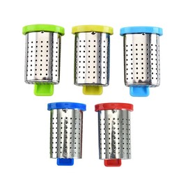 Ciieeo 5pcs Stainless Steel Tea Infuser with Handle Fine Mesh Tea Strainer for Loose Leaf Convenient for Home Use Mixed