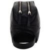 GERMANUS Black Leather Toiletry Bag, black, Toiletry bag with zips
