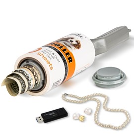 Real Working Lint Roller with Storage, Secret Stash Safes, Secret Hidden Diversion,Money Jewelry Storage（orange）