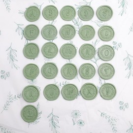 YOLAKIS Initial G Wax Seal Stamp Olive Alphabet G Sealing Stamp and Eucalyptus Wax Stamp Brass Head Decorate Christmas Cards Envelope Gift Wrap Wedding Theme Party Invitation (G)