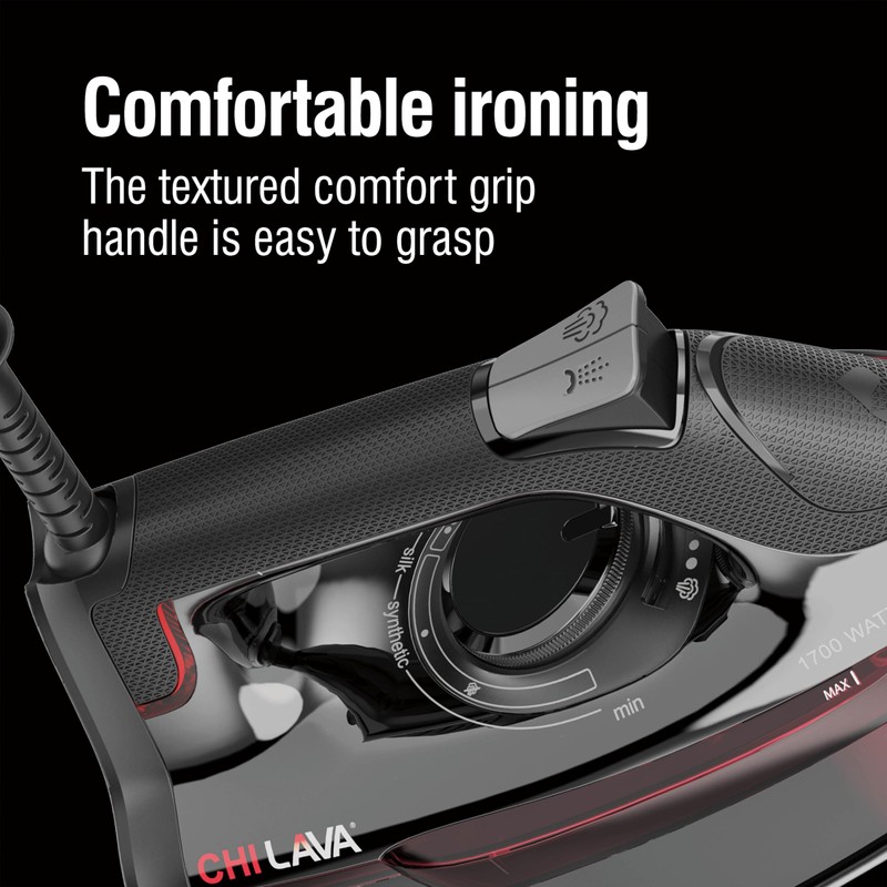 CHI Steam Iron for Clothes, 300+ Holes for Powerful Steaming,