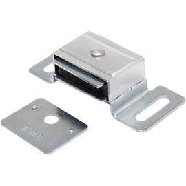 Litepak Magnetic Catch for Cabinet Doors Cupboards Drawers Shutters w/Metal Housing + Strike Plate & Screws (1 Pack)