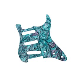 Guyker 11 Hole Guitar Pickguard, Resin Strat ST Style SSS Pick Guard Scratch Back Plate Cover for Electric Guitar Replacement Part, PG003 Green