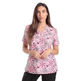 Just Love Women's V-Neck Printed Scrub Top 7068-32-2X