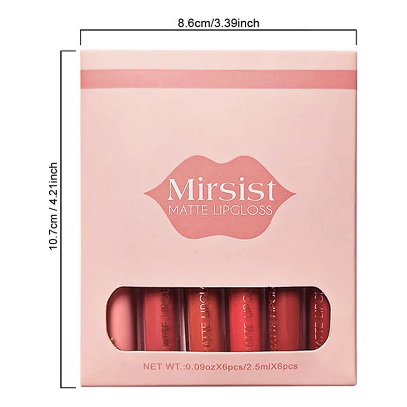 6-color Long-lasting Matte Lip Gloss Set